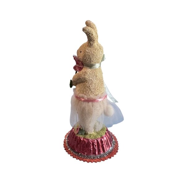 Decorative Seasons Of Cannon Falls Bunny Figurine With Pink Accents & Flower - Picture 4 of 6